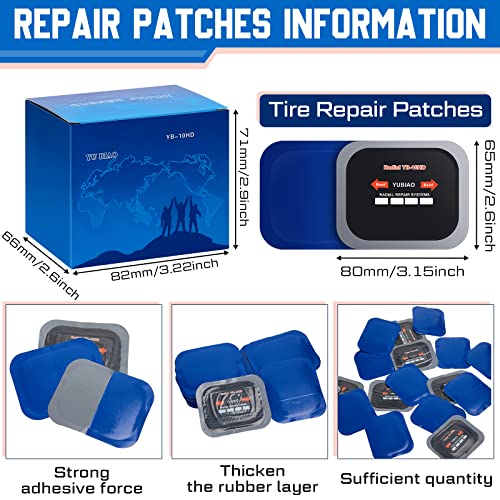 Tallew 60 Pcs Tire Patch Kit Heavy Duty Rubber, 2.56 x 3.15 Inch - size: 2.56 x 3.15 Inch