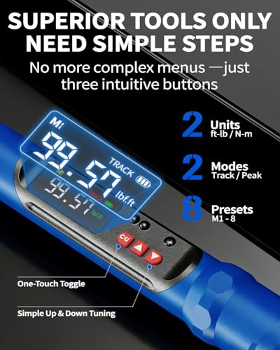 Digital Torque Wrench, 3/8 Inch Drive Precision Torque Wrench