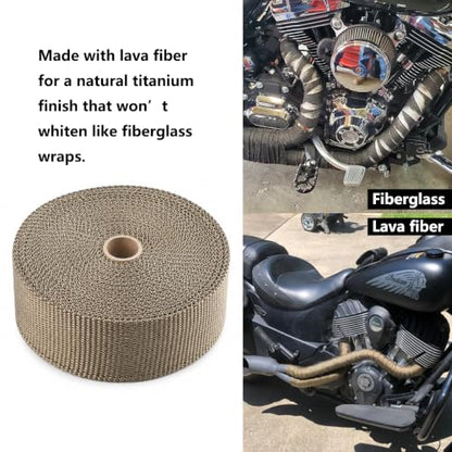 ARTR 2" x 50' Titanium Exhaust Header Heat Wrap 2 Rolls - size: 2" x 50' Roll 2-Pack