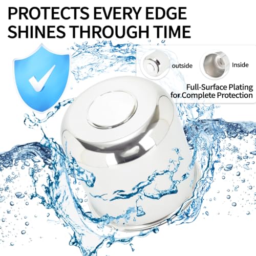 2Pcs 5.15" OD 4.95" H Trailer Wheel Center Caps with Removable Top - color: Chrome, size: 5.15" OD 4.95" H