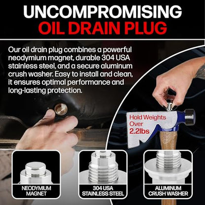 Votex - Made in USA - M12 X 1.25MM Magnetic Engine Oil Drain Plug fits Infiniti, Lexus, Nissan, Toyota - Stainless Steel - Part Number DP006 - size: M12 X 1.25 Magnetic Drain Plug