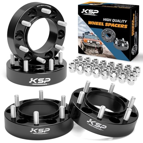 KSP 6X5.5 Wheel Spacers 1.5in Fit Tacoma 4runner 2005-2023, Extended LugNut - color: Black, size: 1.5inch-tacoma1995-2023