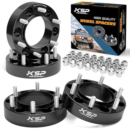 KSP 6X5.5 Wheel Spacers 1.5in Fit Tacoma 4runner 2005-2023, Extended LugNut - color: Black, size: 1.5inch-tacoma1995-2023