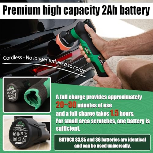 BATOCA S5 Cordless Mini Car Polisher Buffer Sander Rotary & Dual Action - color: White