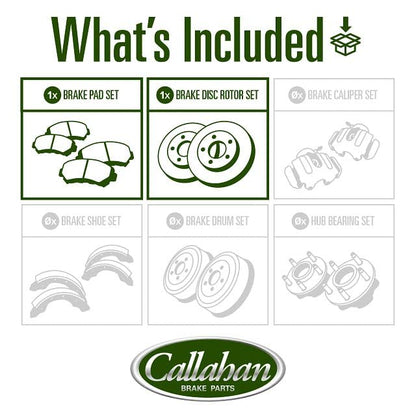 Callahan Brake Parts Front Brake Kit for Mercedes-Benz C300 EBYK025618 - style: Drilled Slotted Upgrade