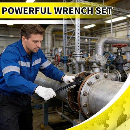 Jumbo Combination Wrench Set | 10 Piece | Metric | 34mm to 50mm | Open End | Storage Bag Included | for Professional Mechanic Use – Large Wrench Set - color: Metric, size: 10-Piece Set