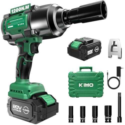 KIMO Cordless Impact Wrench 1/2 Inch, High Torque Impact Driver for Truck