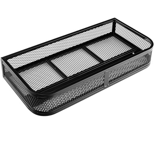 ATV Front Cargo Basket, Universal Cargo Storage Rack with Mesh Design & Steel Construction, ATV Rack Storage Basket Heavy-Duty Detachable Luggage Carrier - size: Front Cargo Carrier
