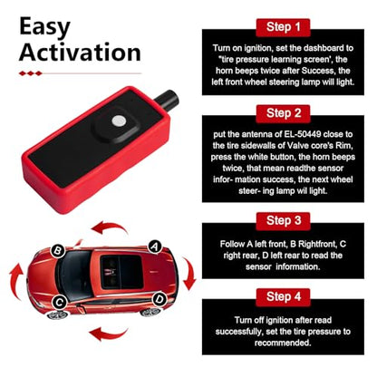 EL-50449 Ford TPMS Reset Tool, Portable High Efficiency Tire Pressure Monitor Sensor Relearn Tool, Car Diagnostic Tools for Ford F150 F250 F350 E150 E250 E350 Lincoln Mercury (Black)