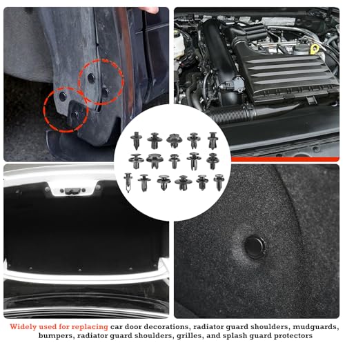 Car Retainer Clips & Fasteners Kit – 16 Universal Sizes Nylon Bumper, Fender Rivets, Door Panel Clips, and Plastic Rivets with 10 Cable Ties and Removal Tool for Toyota, Ford (635pcs) - style: 620pcs