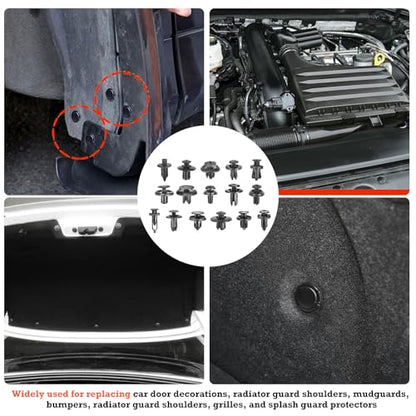 Car Retainer Clips & Fasteners Kit – 16 Universal Sizes Nylon Bumper, Fender Rivets, Door Panel Clips, and Plastic Rivets with 10 Cable Ties and Removal Tool for Toyota, Ford (635pcs) - style: 620pcs