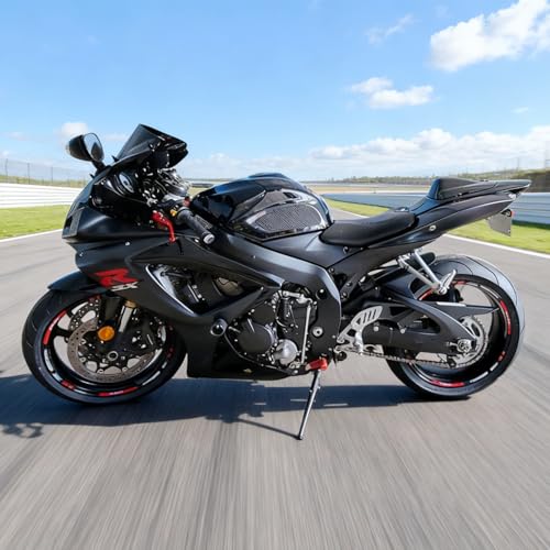 Motorcycle Front Rear Rim Wheels Edge Outer Rims Sticker Reflective Stripe Wheel Decals Compatible with Suzuki GSXR 600 750 1000 1300 250 (RED Grey) - color: Red Grey