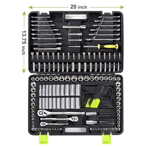 FASTPRO 249-Piece Mechanics Tool Set, 1/2", 3/8", 1/4" Socket Set