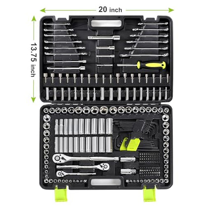 FASTPRO 249-Piece Mechanics Tool Set, 1/2", 3/8", 1/4" Socket Set