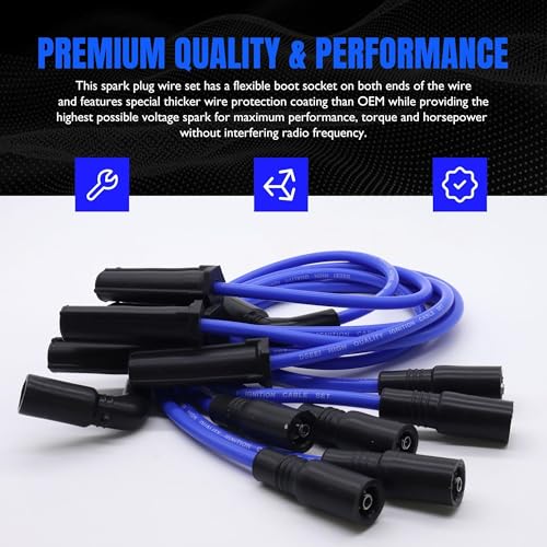 High Performance Spark Plug Wires Compatible with C1500 1999-2001 - style: 7720
