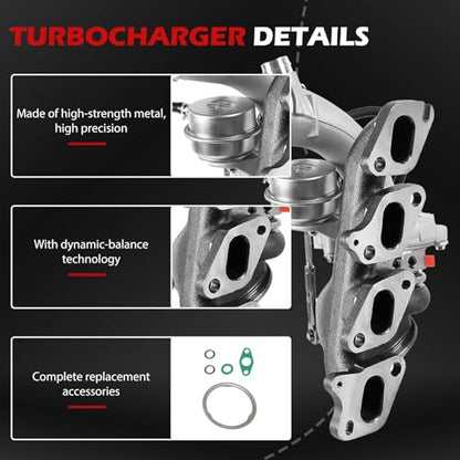 55565353 Turbo Charger Fit for 2011-2015 Chevy Cruze 1.4L, 2013-2021 Trax, 2013-2021 Buick Encore, 2012-2020 Sonic, 2016 Cruze Limited, Turbocharger Replace for 781504-0001 - size: Turbo w/ Gasket Kits