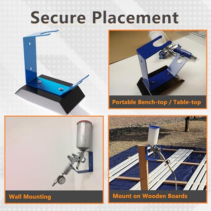 Paint Gun Holder, HVLP Spray Gun Stand, Benchtop & Wall Mount