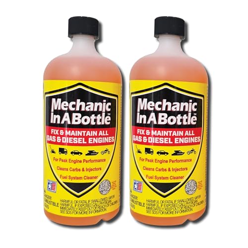 Mechanic in A Bottle for Gas & Diesel Fuel Systems 24 oz - 2 Pack Fuel System Cleaner & Stabilizer for Peak Engine Performance