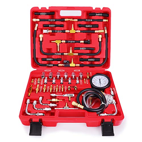 BETOOLL Pro Fuel Injection Pressure Tester Kit Gauge 0-140 PSI - size: 0-140 PSI