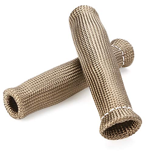 Titanium Spark Plug Wire Boots Thermal Protection Insulator Sleeve, 2500 Degree Heat shield Cover Wrap 6 inch for Car Truck 8PCS - color: Titanium