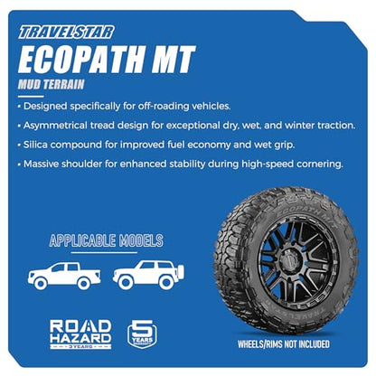 Set of 4 Travelstar EcoPath M/T LT265/70R17 10 PR Mud Terrain Tires - size: LT265/70R17 10Ply
