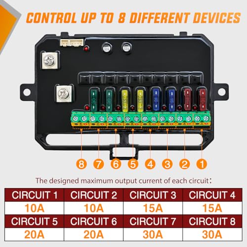 Nilight 8 Gang Switch Panel Red 12V 24V Circuit Control Relay System 4-Mode - color: Red, size: 8 Gang Switch 4 Modes