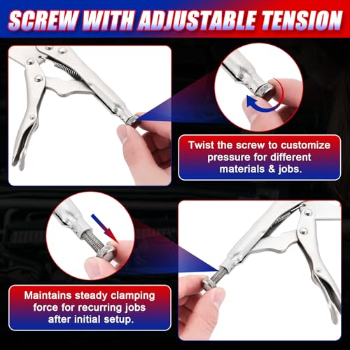 NYXOVA Radiator Hose Clamp Set, 10" Self-Locking Pinch Off Pliers (4)