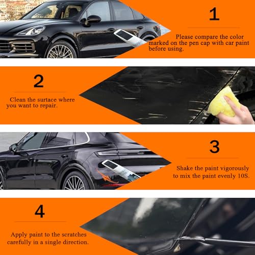 Car Touch up Paint(741/A1 Black) Compatible with Toyota/Porsche, Car Paint Pen Scratch Repair Two-In-One Touch Up Paint, Premium Car Scratch Remover for Deep Scratches - color: Black(741/A1) Compatible with 2026 Macan/2026 911/2025 718/2026 Taycan/2026 Pa