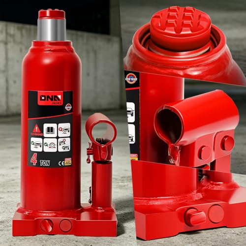 DNA Motoring 4 Ton Hydraulic Car Bottle Jack, Red, 8000 lbs Capacity - color: red, style: 4 ton