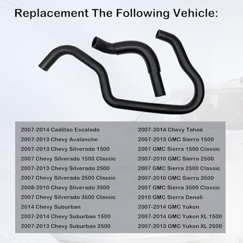 Engine Upper and Lower Radiator Coolant Hose Compatible with Cadillac Escalade Chevy Avalanche Silverado Suburban Tahoe GMC Sierra Yukon Replace 22827731 22827735