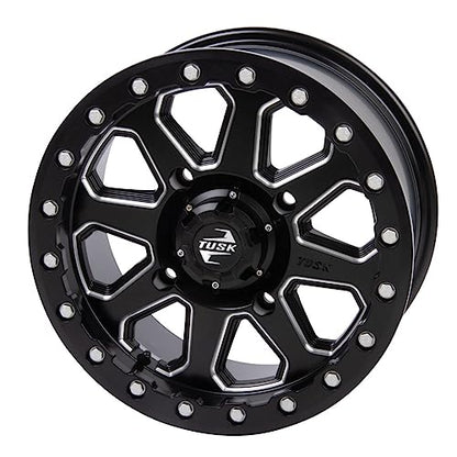 TUSK 4/110 Uinta Beadlock Wheel 14x7 5.0 + 2.0 Milled/Black for Suzuki King Quad 750AXi Power Steering SE 2024-2026