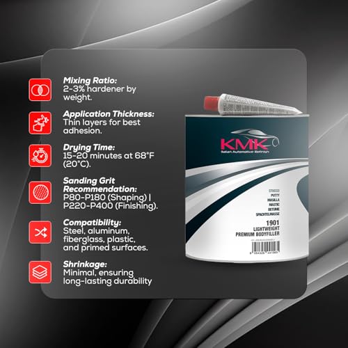 KMK 1901 Lightweight Premium Body Filler - 0.9L - size: Quart