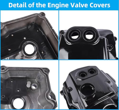 Left & Right Aluminum Engine Valve Covers w/Gasket Replacement for Ford F-150 3.5L V6 2013-2016 Expedition Transit-150 250 350 Replace# DL3Z6582C DL3Z-6582-C BL3Z6582H BL3Z-6582-H Vahaha