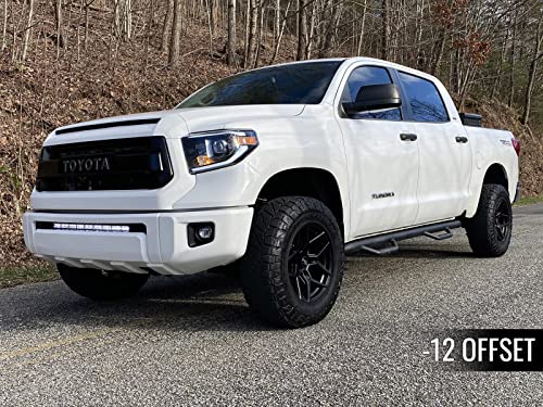 RockTrix RT105 18x9 Off-Road Wheels compatible with Toyota Tundra 2007-2021, Matte Black 5x150 Rims +12mm Offset for 33-35 Inch Tire Clearance, Fits Sequoia, Land Cruiser, And Fits Lexus LX570 - color: Matte Black, size: 18x9 +12mm offset