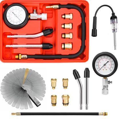 10 Pieces Engine Compression Tester kit with Spark Plug Tester