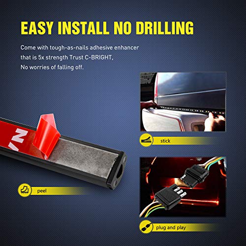 Nilight 60 Inch Truck Tailgate Light Bar 108 LED Single Row - color: 60" Tailgate Light Strip Single Row