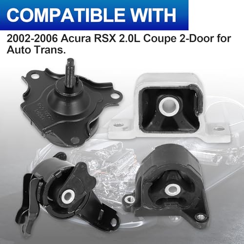 4-Pc Engine Motor Mount Kit Compatible with 2002-2006 Acura RSX 2.0L Auto - size: Acura RSX 02-06 Auto