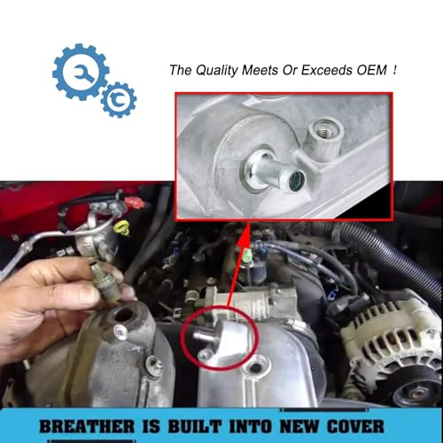 Driver Side Valve Cover with Gasket & Bolts Compatible with 1999-2008 Cadillac Escalade, Chevy Silverado, Suburban, Tahoe, Trailblazer, GMC Sierra, Yukon, Replace# 12570427 264-965