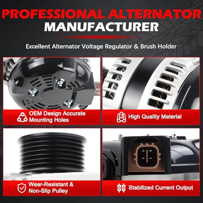11324 Alternator 100A 12V for 2007 FJ Cruiser 2008 FJ Cruiser 2009 FJ Cruiser V6 4.0L，High Output Alternator OE 1042104921, 90295623, 27060-31120, 27060-0P030, 11324N - size: 11324 | 100A