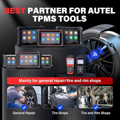 Autel MX-Sensor 2 in 1 (315MHz + 433MHz)(Press-in) 100% Cloneable TPMS Programmable Sensors for Tire Pressure Monitoring System(Metal Valves,Set of 4 Pieces)