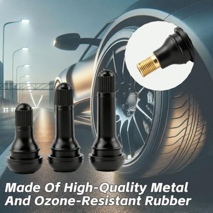 40 Pack TR412 TR413 TR414 Tire Valve Stems, Tubeless Valve Stems for 0.453 inch Rim Holes on Standard Vehicle Tires, Black Rubber Snap-in Valves for Cars Trucks Trailers