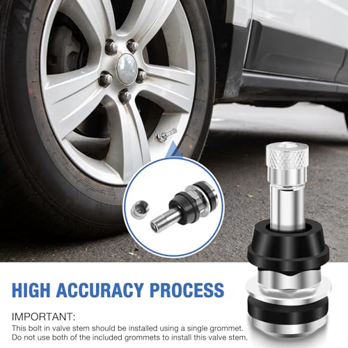 Valve Stem TR416, Metal Valve Stems, Bolt in Tire Valve Stem, High Pressure Valve Stems, Outer Mount Fits .453" and .625" Rim Holes (5 PCS) - size: 5 pack