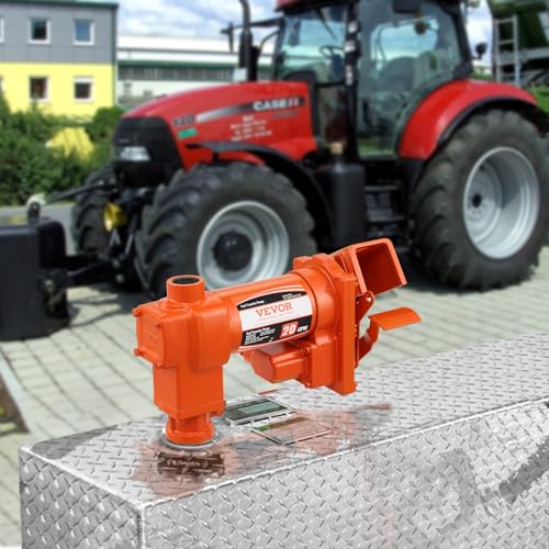 VEVOR Fuel Transfer Pump, 12V DC 20 GPM 1/4 HP, High Flow Cast Iron Gasoline Extractor Pump with Fuel Collection Box Design for Gasoline, Diesel, Kerosene, Ethanol & Methanol Blends, and Biodiesel - size: 12V 20GPM without Accessories