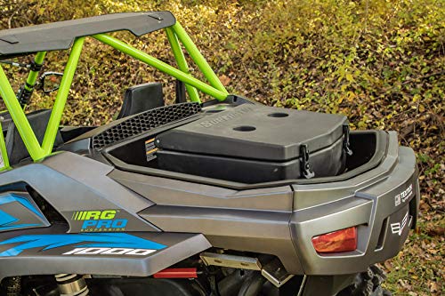 SuperATV Heavy Duty Insulated Rear UTV Cooler/Cargo Box for 2018+ Textron Wildcat XX & 2020+ Tracker XTR1000 - 30 Liter Capacity, Black, Plastic
