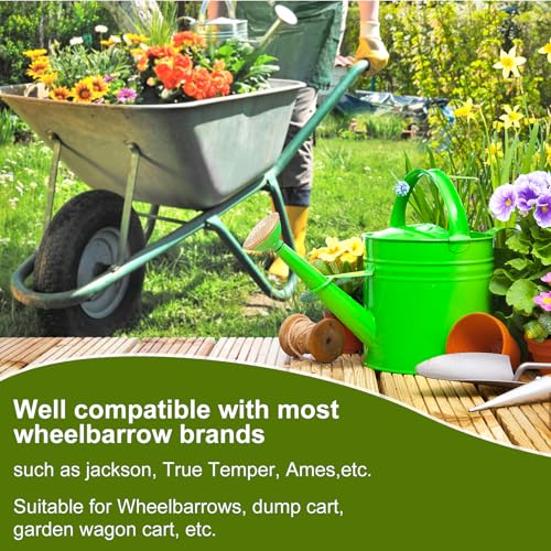 Upgraded 4.80/4.00-8 Flat Free Wheelbarrow Wheels with 5/8" & 3/4" Bearing - color: black
