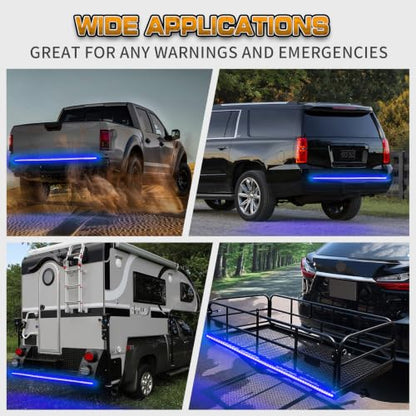 XRIDONSEN 60 inch Blue Tailgate Lights 360 LED Strobe Lights - color: Blue