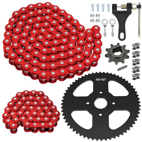 60 Tooth Sprocket 420 Mini Bike Chain Kit for Coleman CT200U BT200X