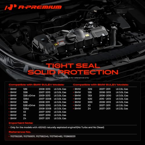 A-Premium Engine Valve Cover Compatible with BMW Vehicles (11127552281) - style: Standard Type (Plastic)