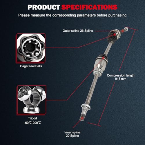 CCIYU Front Right CV Axle Shaft Assembly for Toyota Corolla 2005-2006 - size: 18-0017