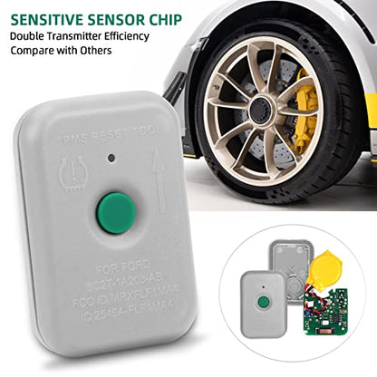 4 Pack Tire Pressure Monitoring System Sensor 315MHz DE8T-1A180-AA TPMS Sensor+ TPMS Relearn Tool Compatible with Ford Focus Fusion F150 CMAX E150 Edge Escape Expedition Mustang Lincoln Mercury Mazda